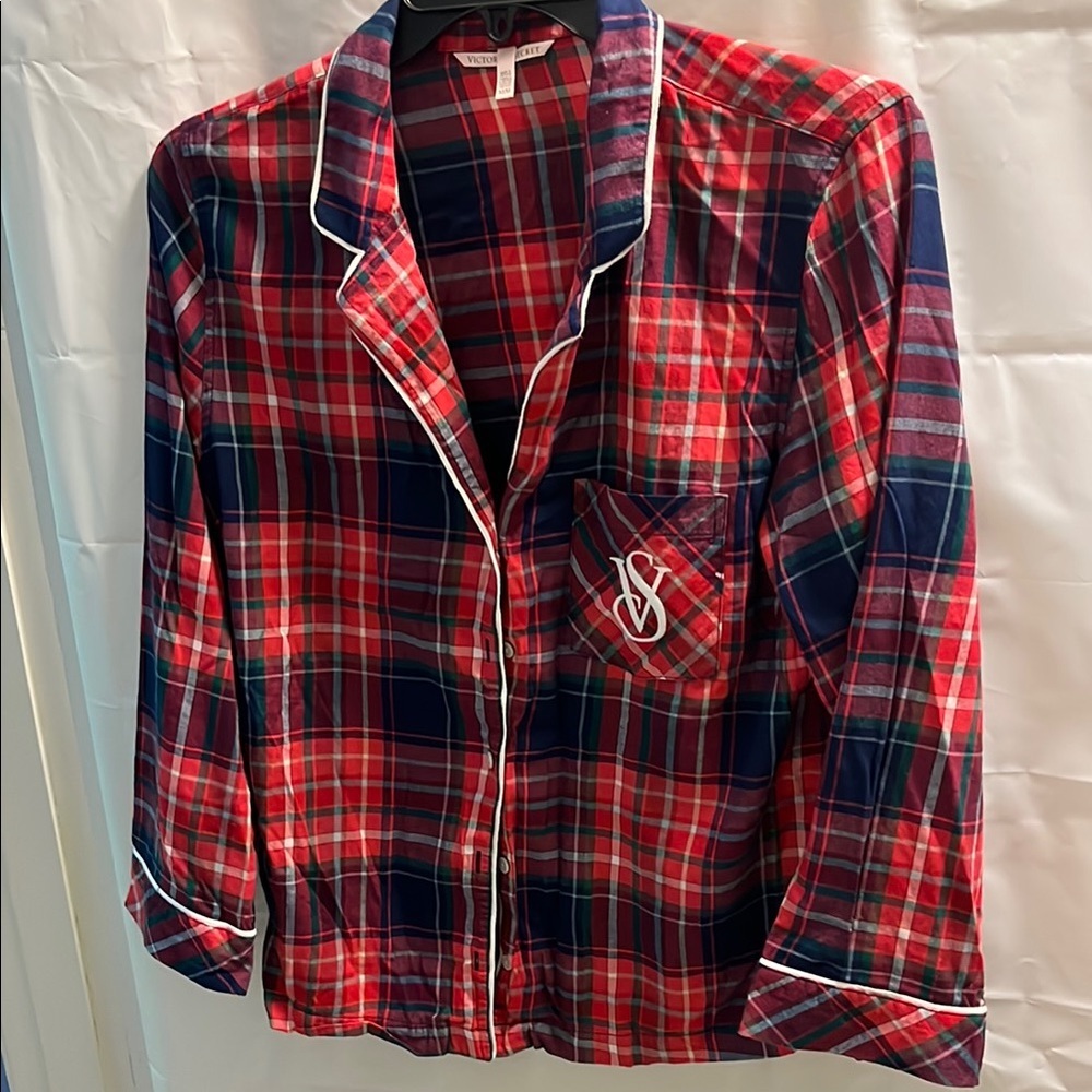 Victoria’s Secret Red and Blue Plaid Pajama Top